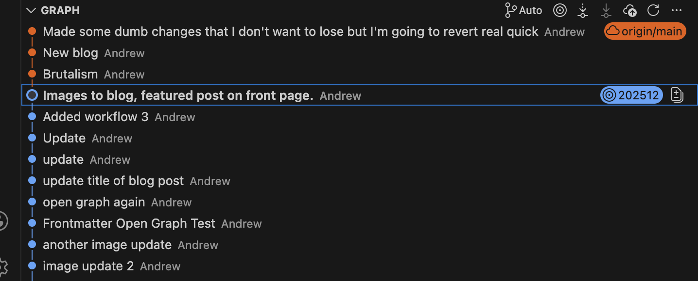 Picture of my embarassing commit history