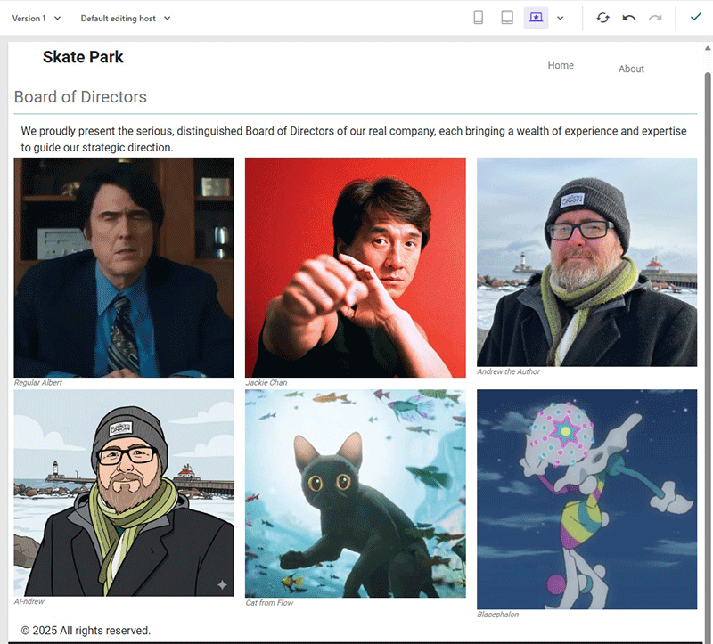 Picture of a webpage with some text and image fields Webpage with some text and image fields
